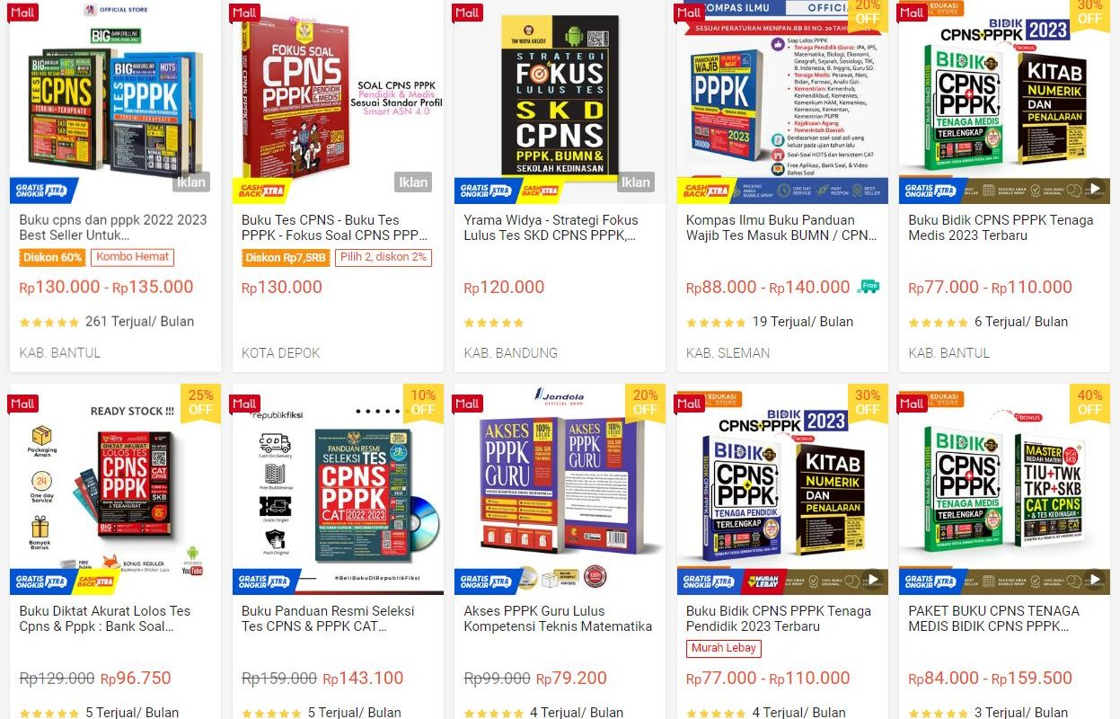 Buku Latihan Soal PPPK di Shopee Mall