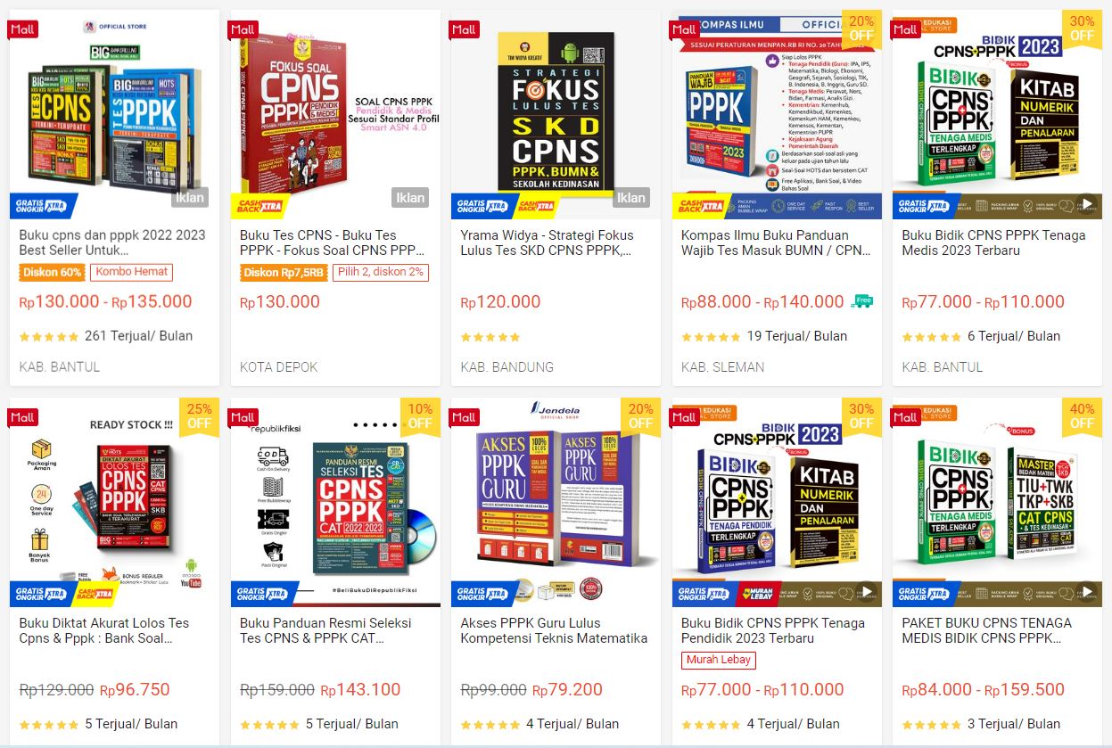 Buku Latihan Soal PPPK di Shopee Mall